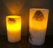 Birch Carved Wax LED Candle