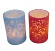 Flameless  flower carved paraffin wax LED candle