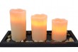 Flameless ivory drip paraffin wax LED candle set