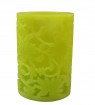 Holiday Decoration Green Flower Carved LED Candle