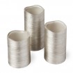 3pc set silver painted wax LED candle