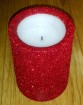 Fake Wick Red Glitter LED Candle