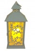 Flameless Metal LED Candle Lantern Carved Leaves