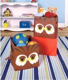 Household Item Sets of 2 Whimsical 3D Storage Bins