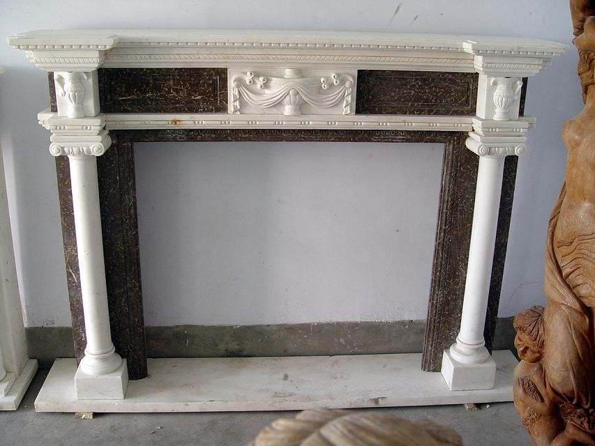 Marble electric fireplace mantel