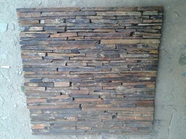 Brown culture slate wall cladding