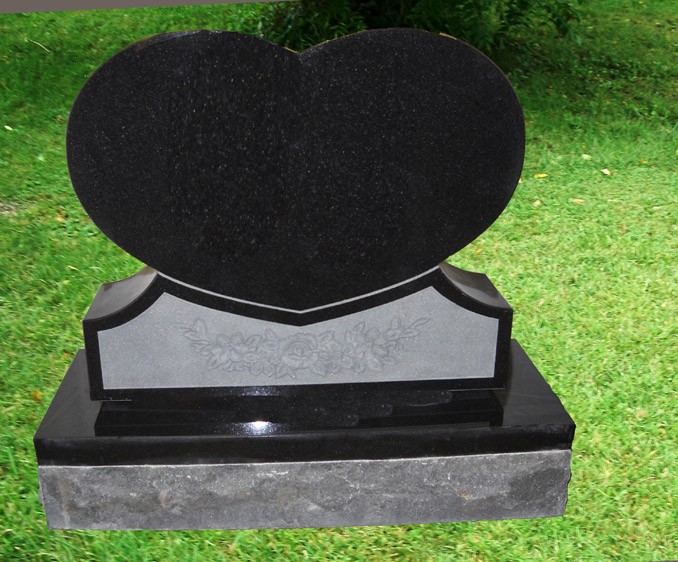 Jet black granite cheap headstones engraving price