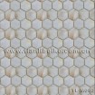 white hexagon freshwater shell mosaic