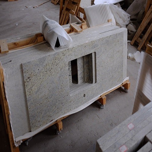 Polished Kashmire White Granite for Kitchen Island