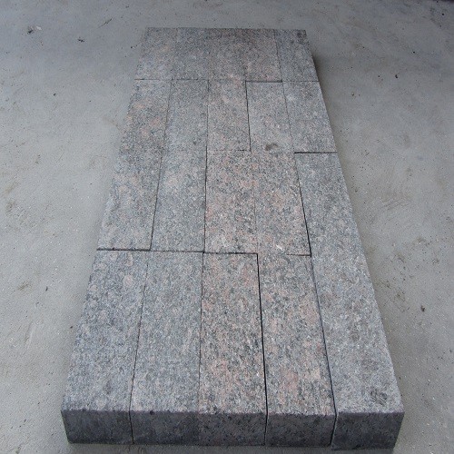 Natural Flamed Tan Brown Granite Block Stone