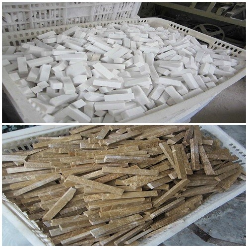 Natural Polished Strip Mosaic Design for Bathroom