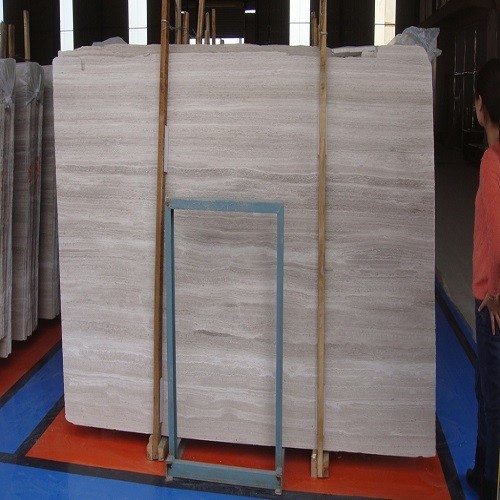 Natural White Wooden Grain Marble Stone