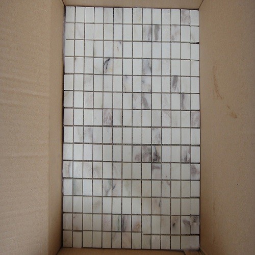 Polished Natural Stone Mosaic Tiles White Marble
