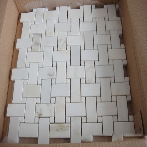 White Rectangle Mosaic Marble for Wall Decorative