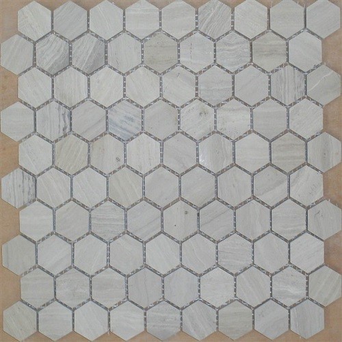 Hexagon White Carrara Marble Mosaic