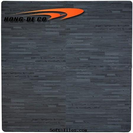 Black Wood Grain Foam Floor Mat 