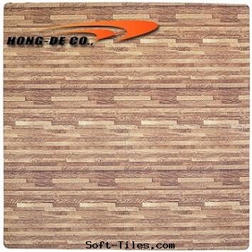 Dark Wood Grain Foam Floor Mat 