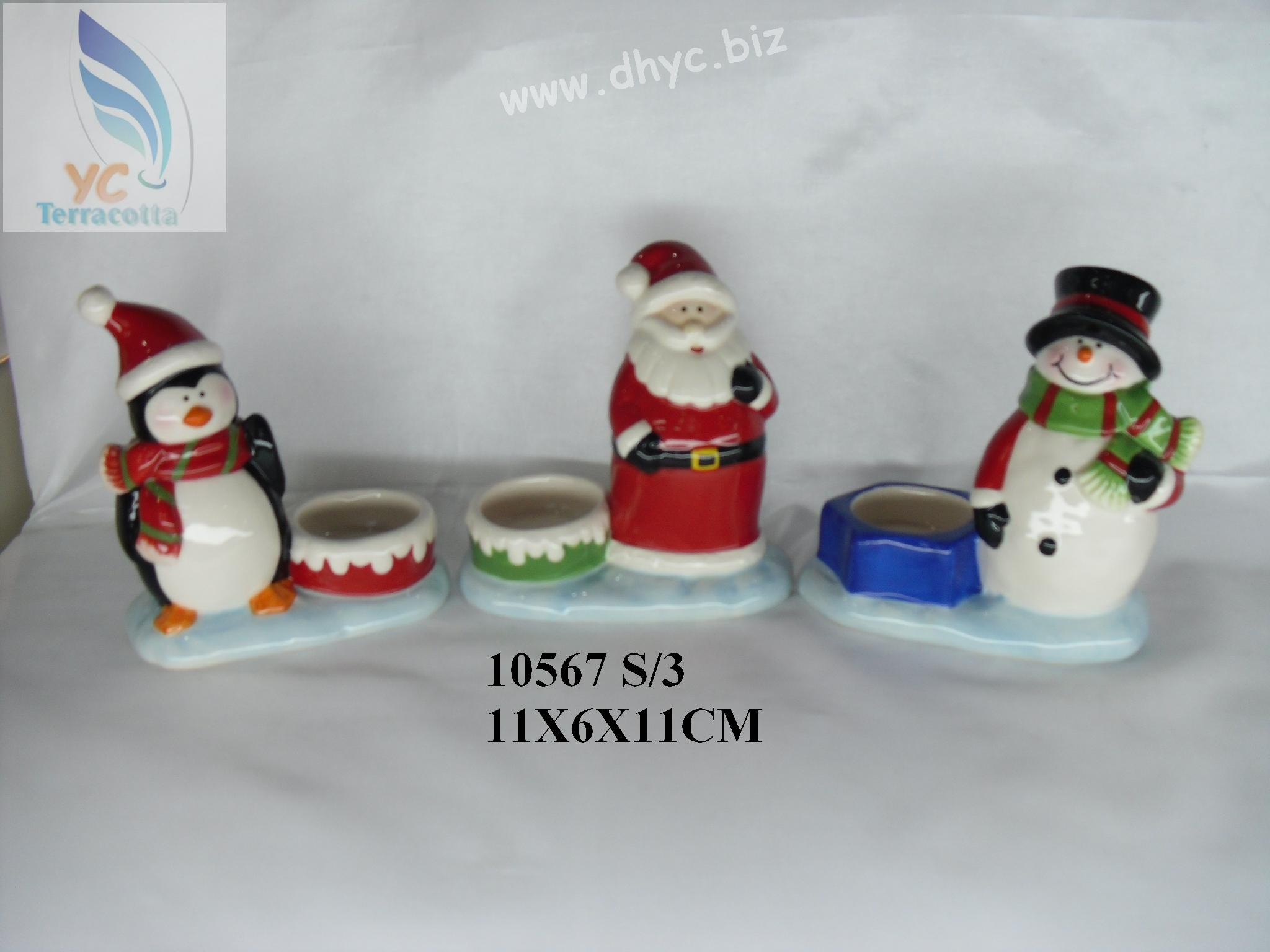 Santa and snowman Candle holder