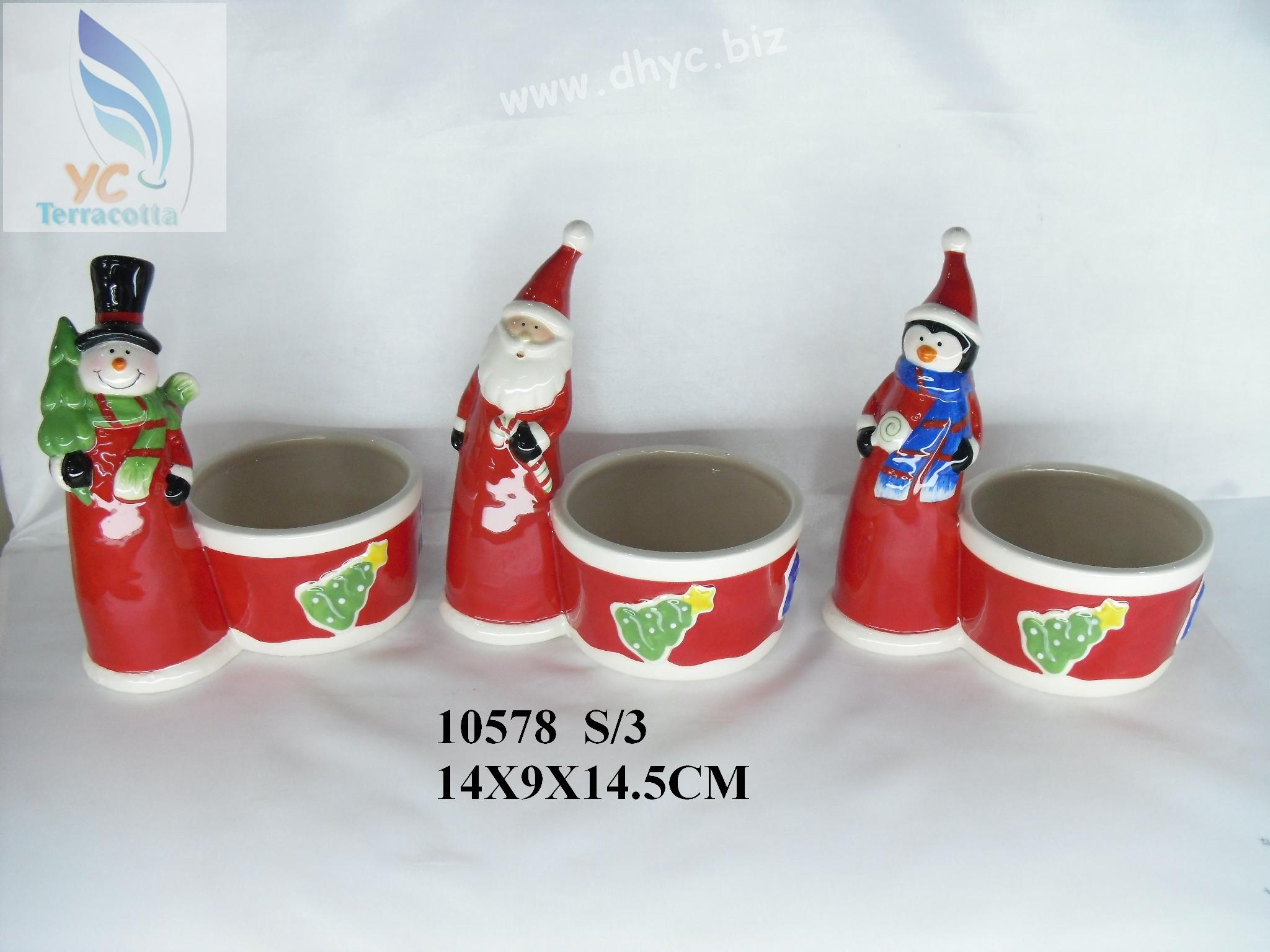 Santa and snowman Flowerpot