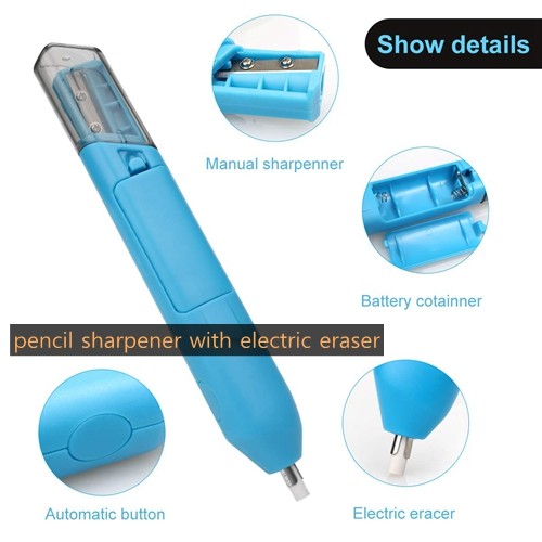 JINDING TOTU ABS Electric Eraser - Blue (2 x AAA)