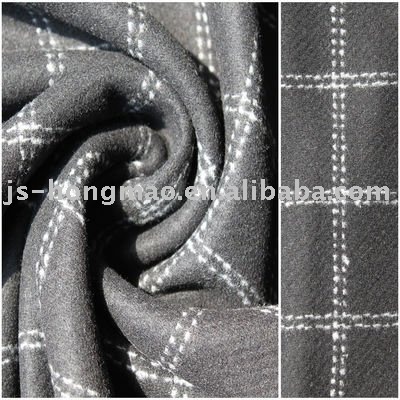 Checked Wool Woven Fabric 