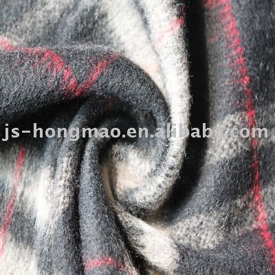 Checked Woolen Woven Fabric 