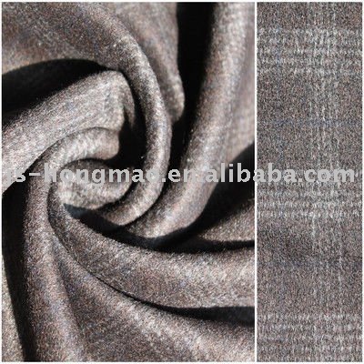 Coffee Checked Woolen Fabric 
