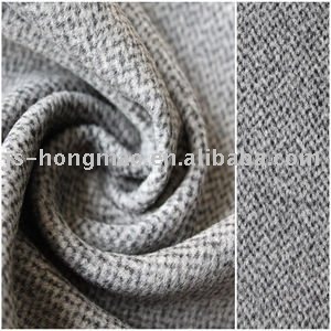 Grey Wool Herringbone Yarn Dyed Fabric