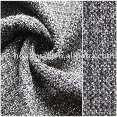 Silver Coated Fancy Tweed Woolen Fabric 