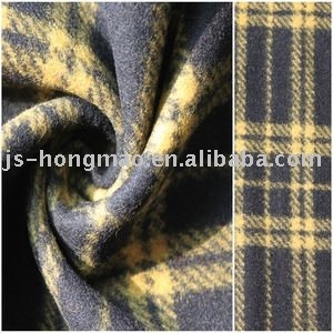 YELLOW PLAID WOOL FABRIC