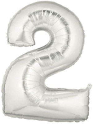 14inch Number Two Mini Mylar Foil Balloon 