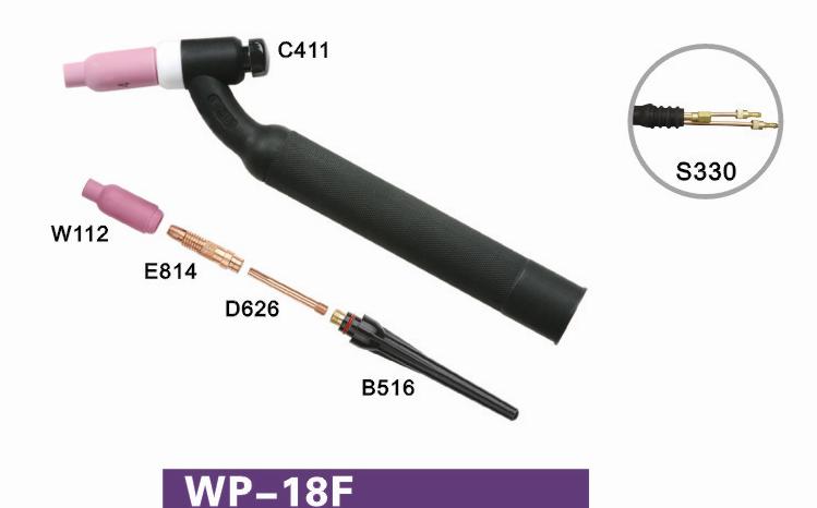 Tig welding torch and spare parts