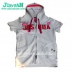 Boys fashion zipper-up short sleeve cotton hoody
