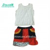 White top clothes andn patchwork dress clothing set
