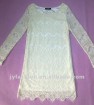 2012 autumn ladies' sexy lace o-neck long sleeve dress
