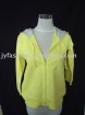 lady's simple zip-up yellow hoodies
