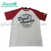 men's O-neck red sleeve and letter pringted t-shirt
