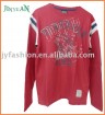 men's autumn printing long sleeve o-neck red t-shirt
