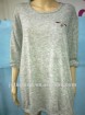 Ladies' autumn simple half sleeve loose grey sweater
