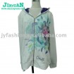 Women's sweatshirts of color flowers printed fleece hoody
