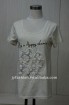 Ladies embroidery offwhite tshirt
