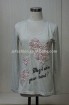Ladies flower embroidered printed long sleeve t shirt
