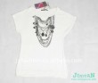 ladies new fashion necklace printing cotton t shirt
