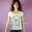 new style fashion simple lady's white short sleeve tshirt
