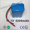 11.1V 5200mAh 18650 Li-ion battery pack with high capacity for sports light medical equipment