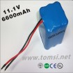 High Drain 18650 Li-ion battery 11.1V 6600mAh for Sport Light Medical Equipment