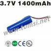 Li-ion 18500 battery 3.7v 1400mAh with PCM for the LED light and Torch Light