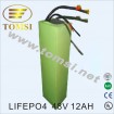 Rechargeable LIFEPO4 battery 48V 12AH E-bike