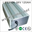 Hot sales rechargeable LIFEPO4 battery 36V 120AH for solar system