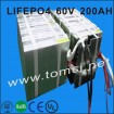 High capacity rechargeable LIFEPO4 battery 60V 200AH for solar system
